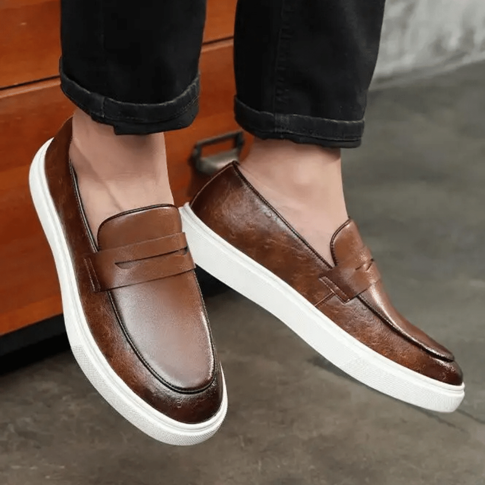 Skórzane Mokasyny Slip-On dla Mężczyzn od Renlor