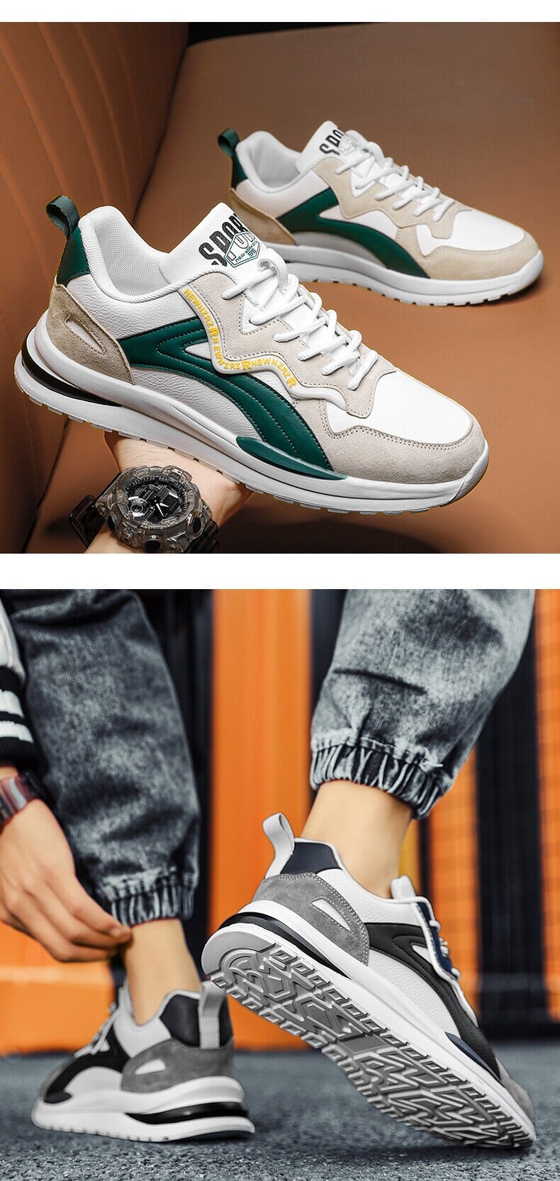 Męskie Sneakersy Casual w Stylu Miejskim