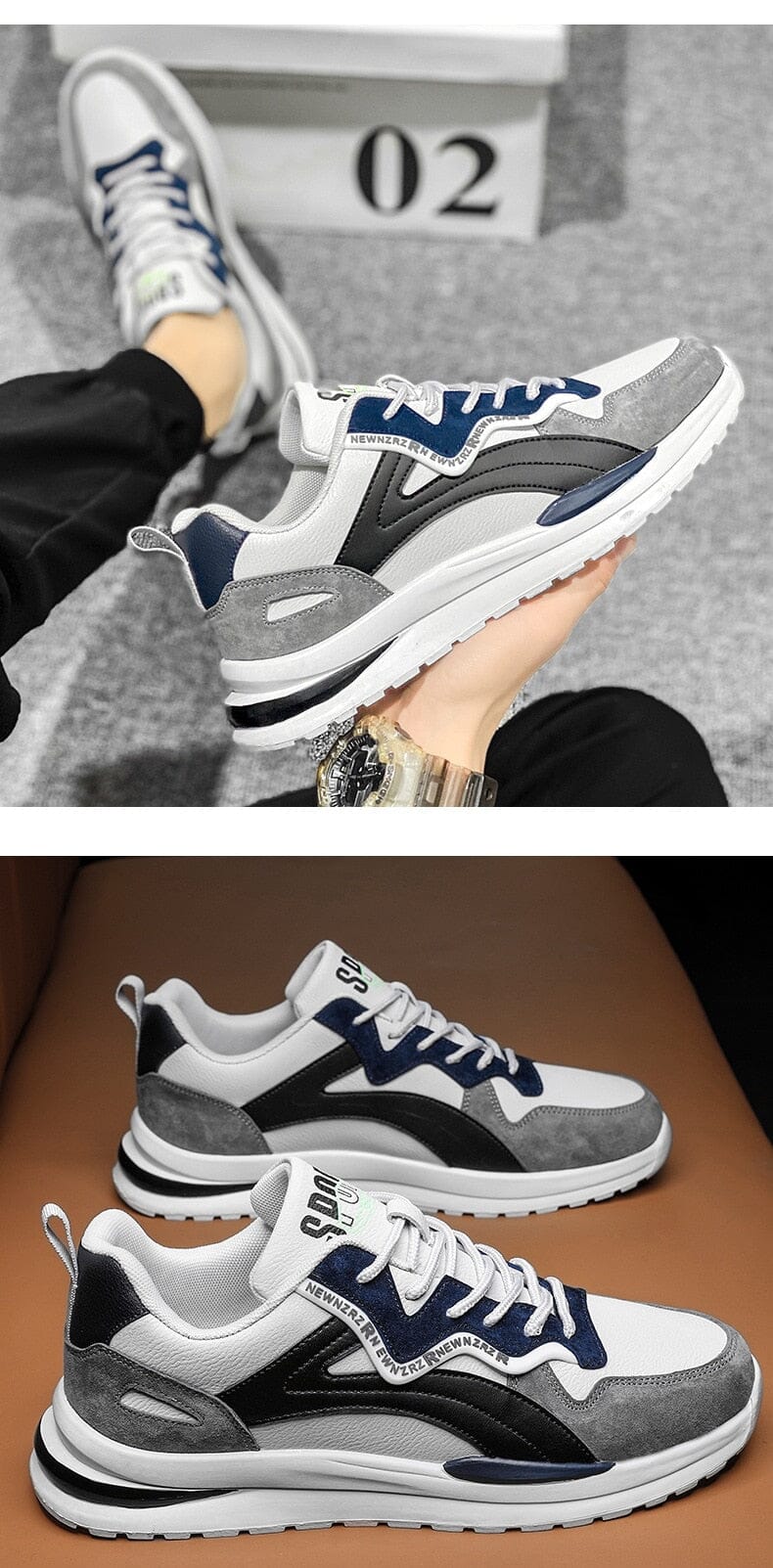 Męskie Sneakersy Casual w Stylu Miejskim