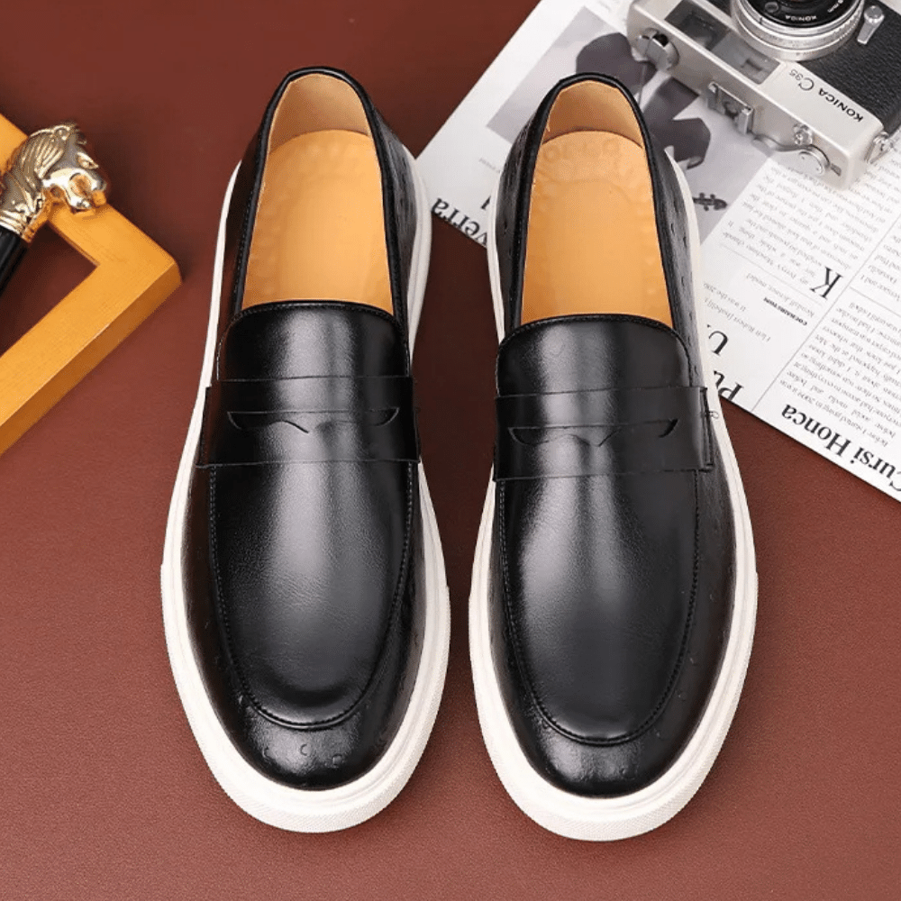 Skórzane Mokasyny Slip-On dla Mężczyzn od Renlor