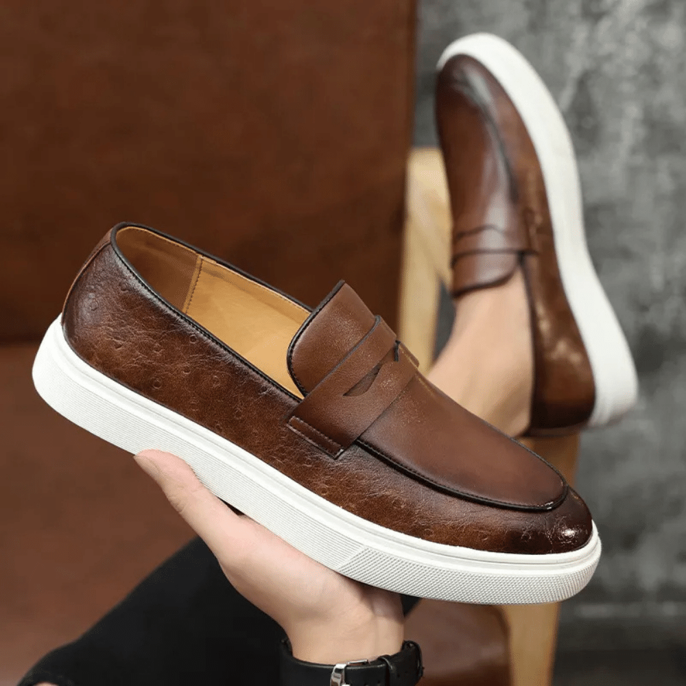 Skórzane Mokasyny Slip-On dla Mężczyzn od Renlor