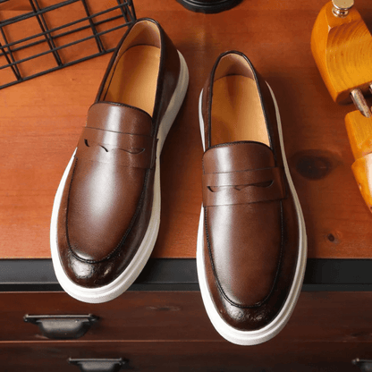 Skórzane Mokasyny Slip-On dla Mężczyzn od Renlor
