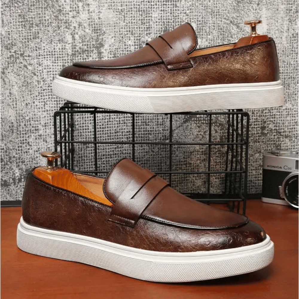Skórzane Mokasyny Slip-On dla Mężczyzn od Renlor